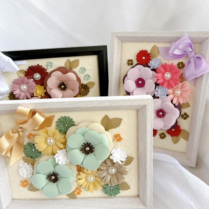 春のペーパーアート講座 フラワーフレーム写真