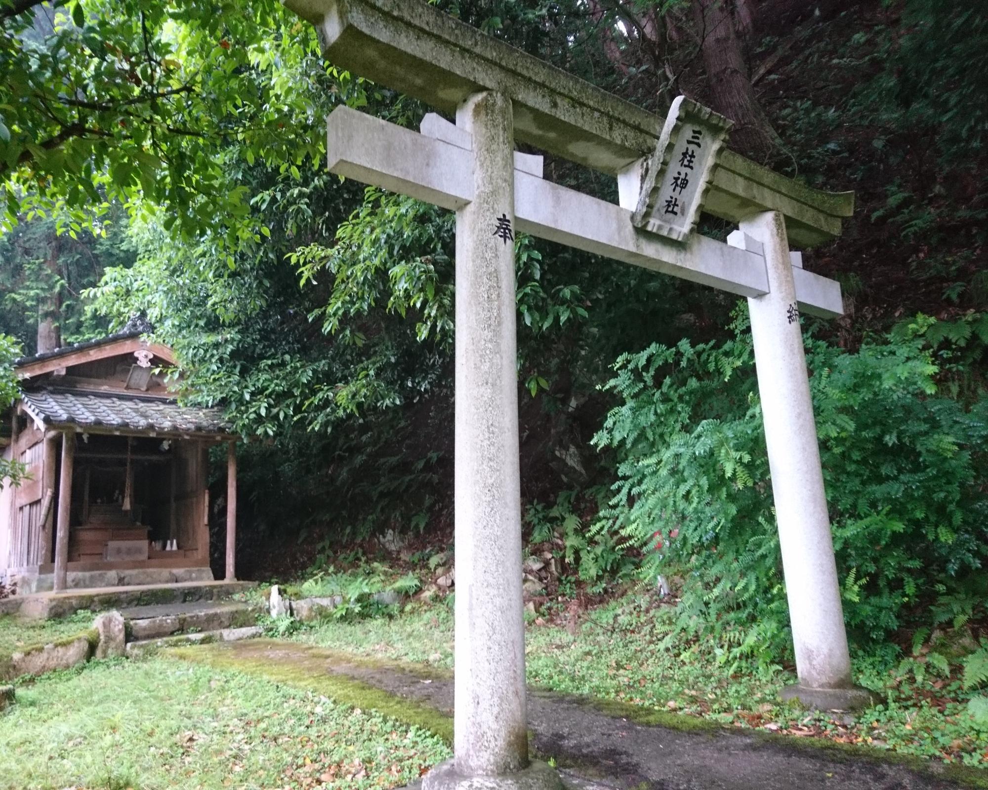 牛市場の後ろにある三柱神社