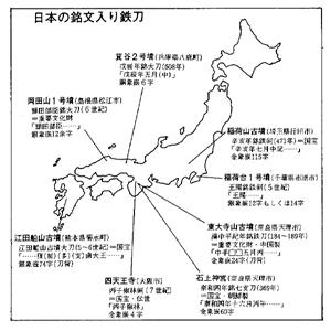 銘文入り鉄刀出土場所