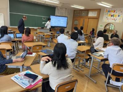 養父市立八鹿青渓中学校リーディングDXスクール事業キックオフ会議の様子